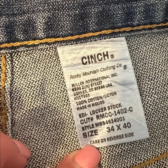 Men’s Green Label Cinch Jeans 34x40 - Picture 4 of 6